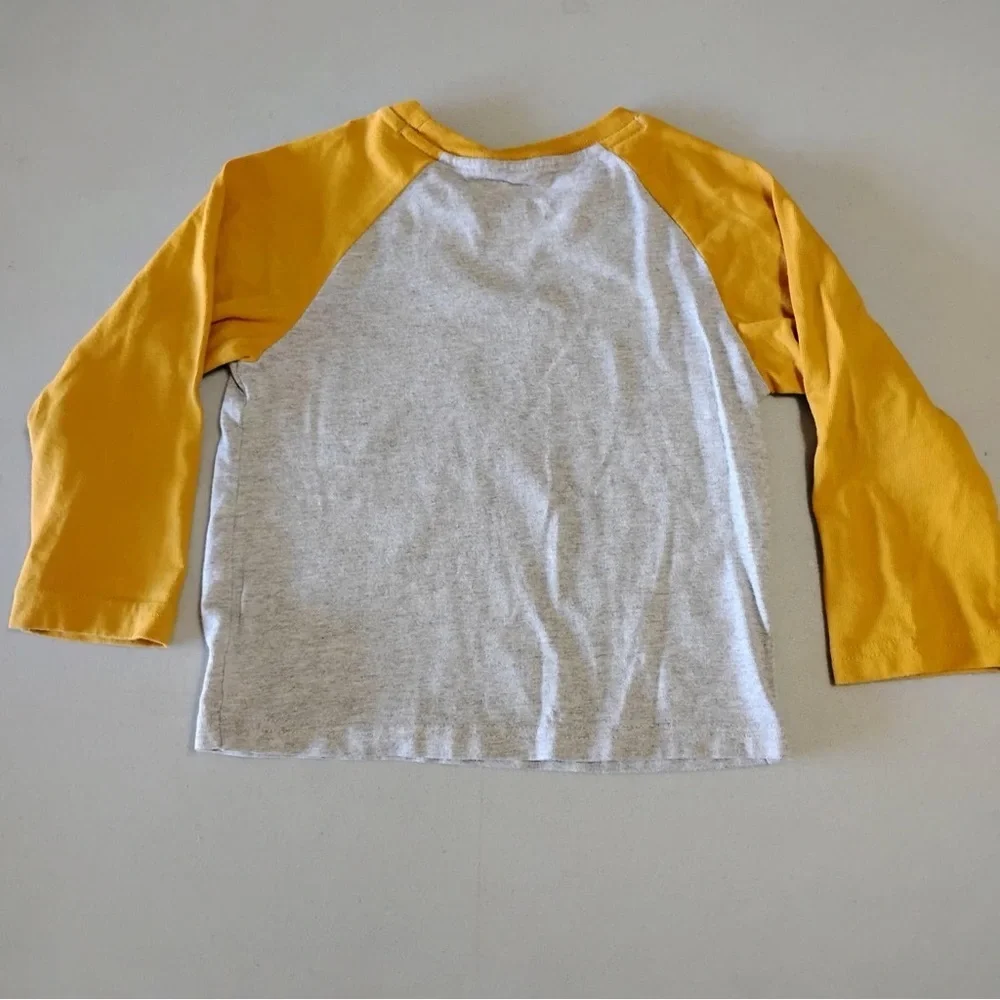 Gymboree Toddler Baseball Tee 2T Yellow Raglan Sleeve Shirt Classic Cotton